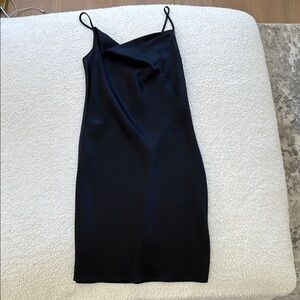 Elegant AllSaints Black Slip Cowl Neck Dress